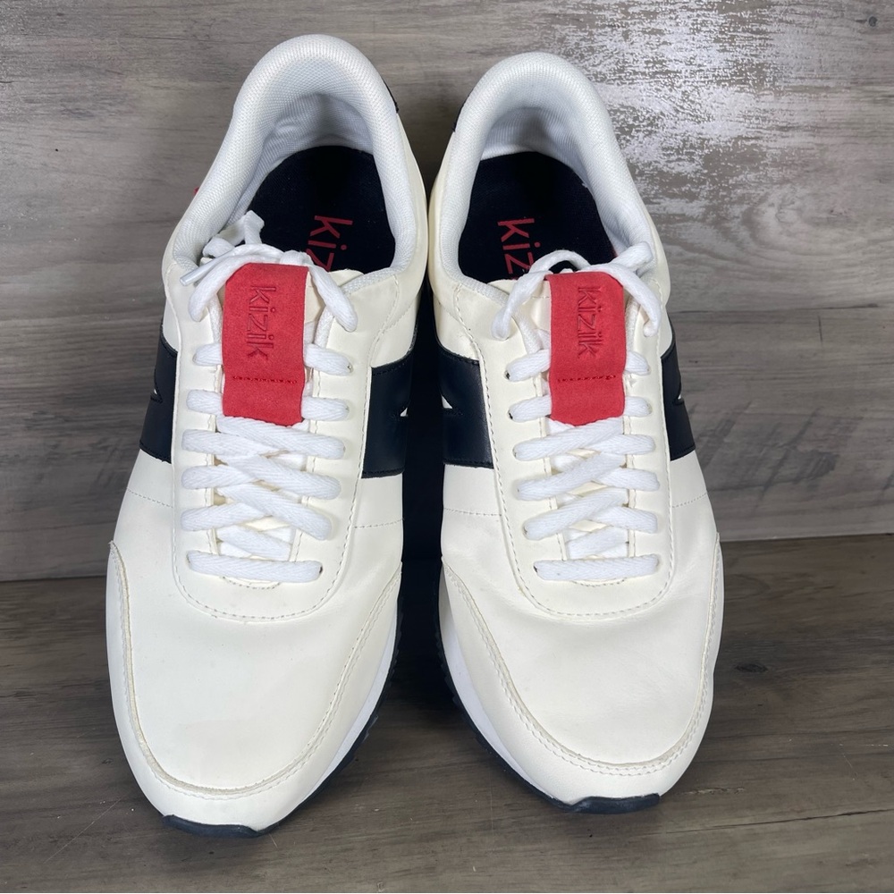 Kizik‎ Milan Hands Free Unisex M9/W10.5 Optic White Leather Athletic Shoes - Picture 3 of 10